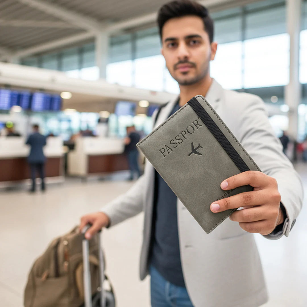 Premium Leather Passport Wallet – Travel Essential 🌍✨